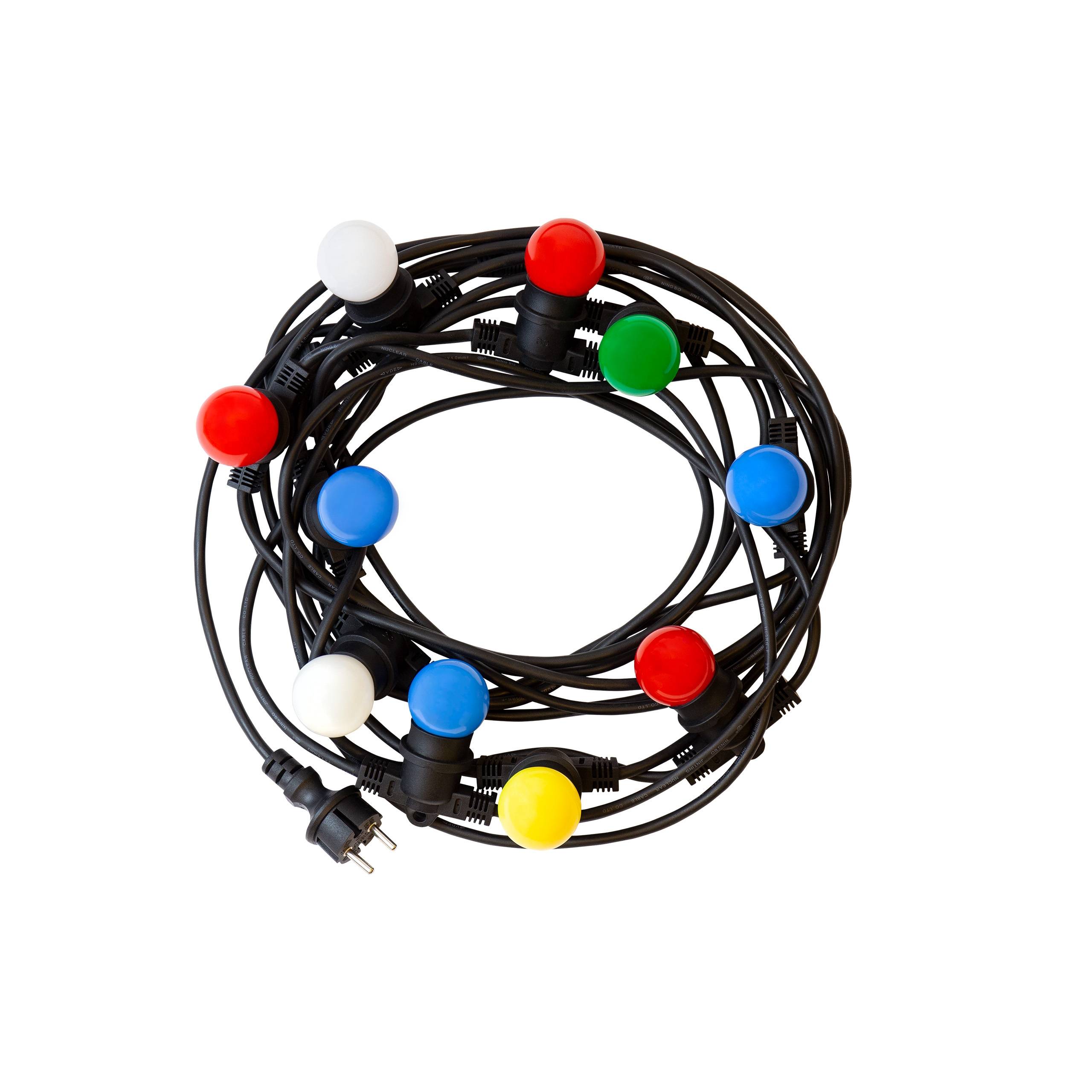 Spectrum LED Girlanda 5m Lichterkette 10x E27 Fassungen IP44 max. 10W schwarz 250V