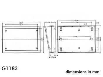 TASTATUR-GEHÄUSE - GRAU 189 x 134 x 32/55 mm