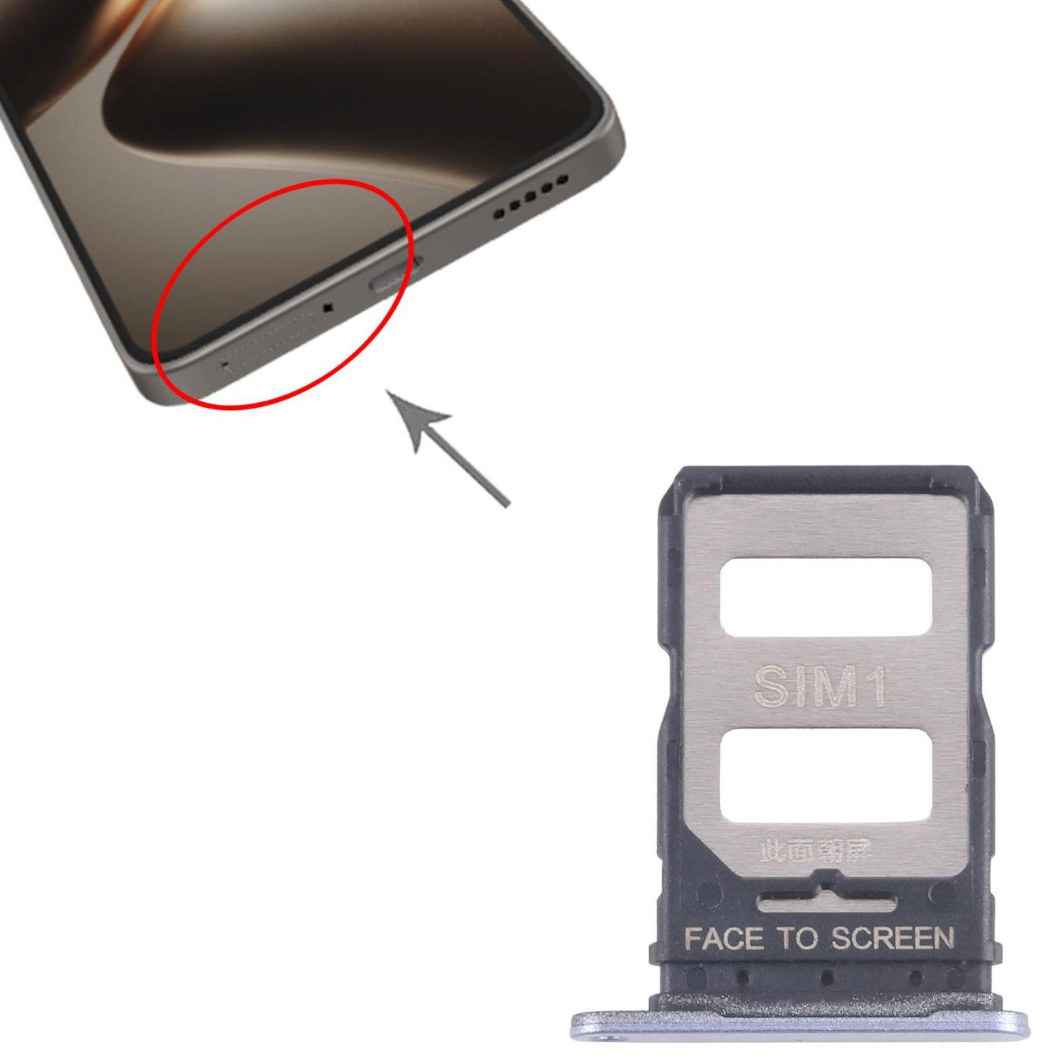 Für Xiaomi 14T 5G SIM Kartenhalter Dual SIM Card Tray Reparatur Ersatzteil Blau