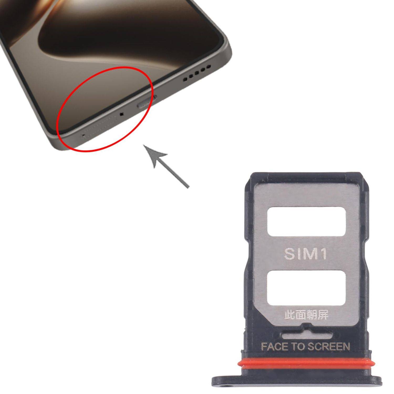 Für Xiaomi 14T 5G SIM Kartenhalter Dual SIM Card Tray Reparatur Ersatzteil Schwarz