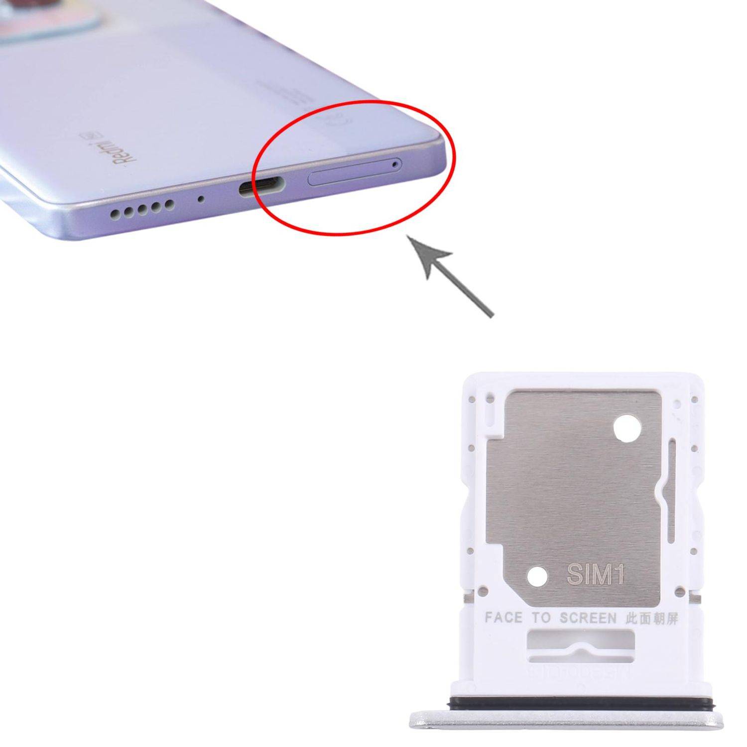 Für Xiaomi Redmi Note 14 5G SIM + Micro SD Kartenhalter Tray Ersatzteil Silber