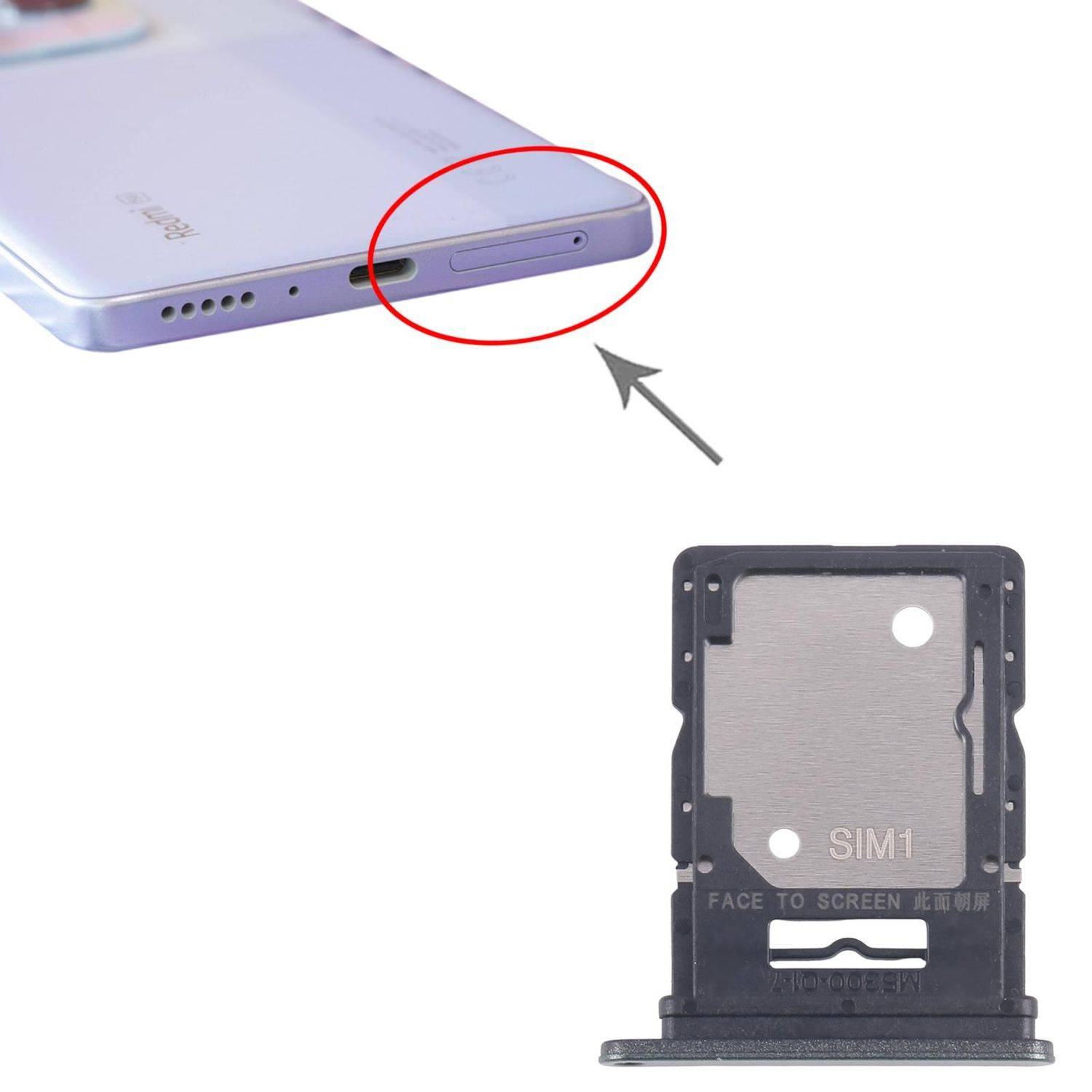 Für Xiaomi Redmi Note 14 5G SIM + Micro SD Kartenhalter Tray Ersatz Dunkelgrün