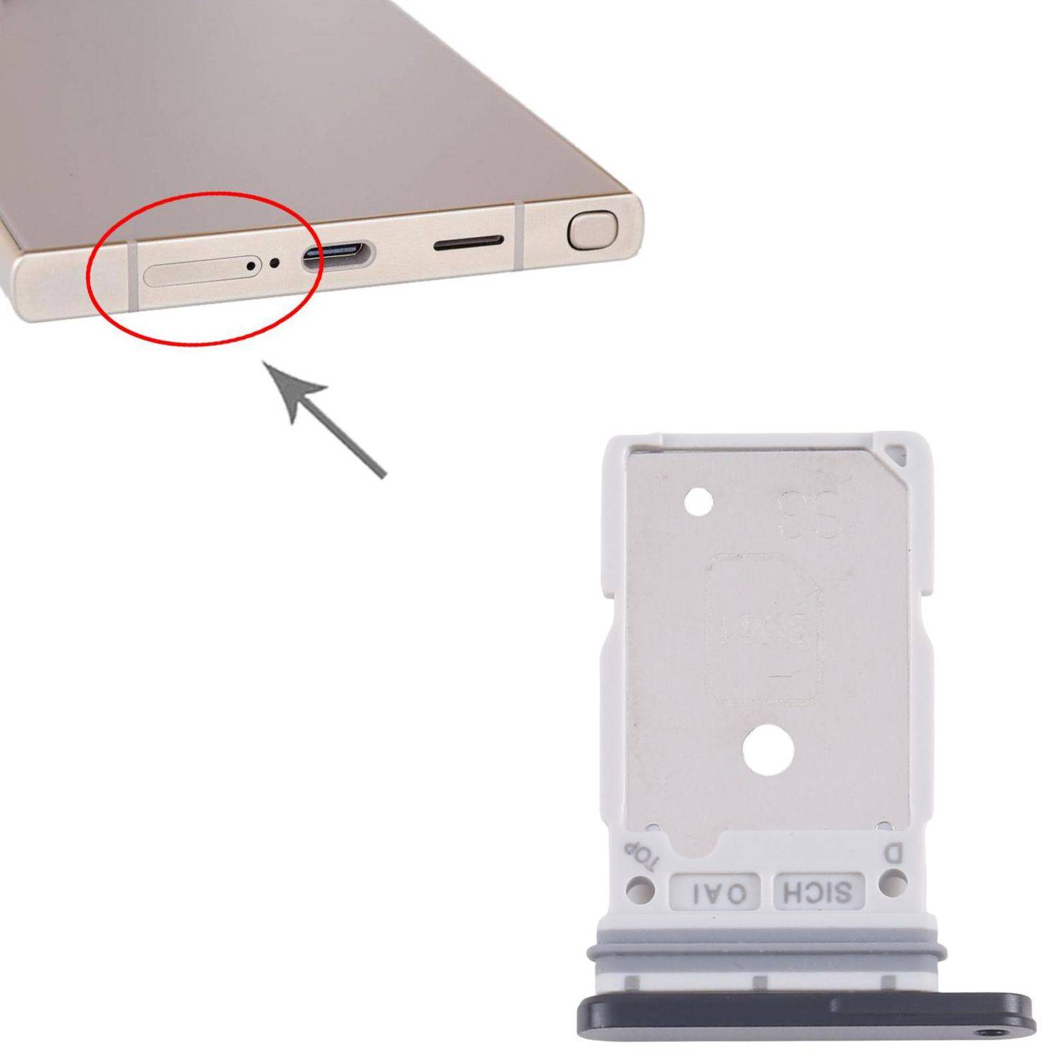 Für Samsung Galaxy S25 Ultra SIM Kartenhalter Dual Tray Ersatzteil Schwarz