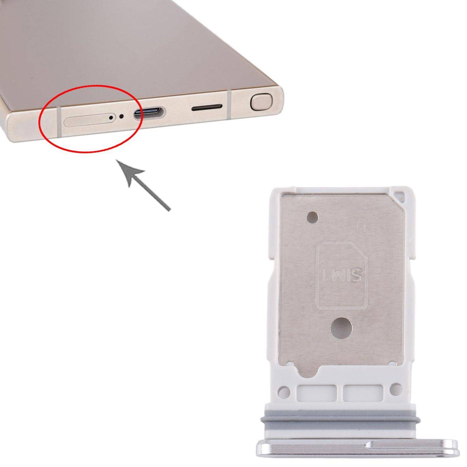 Für Samsung Galaxy S25 Ultra SIM Kartenhalter Dual Tray Ersatzteil Weiß