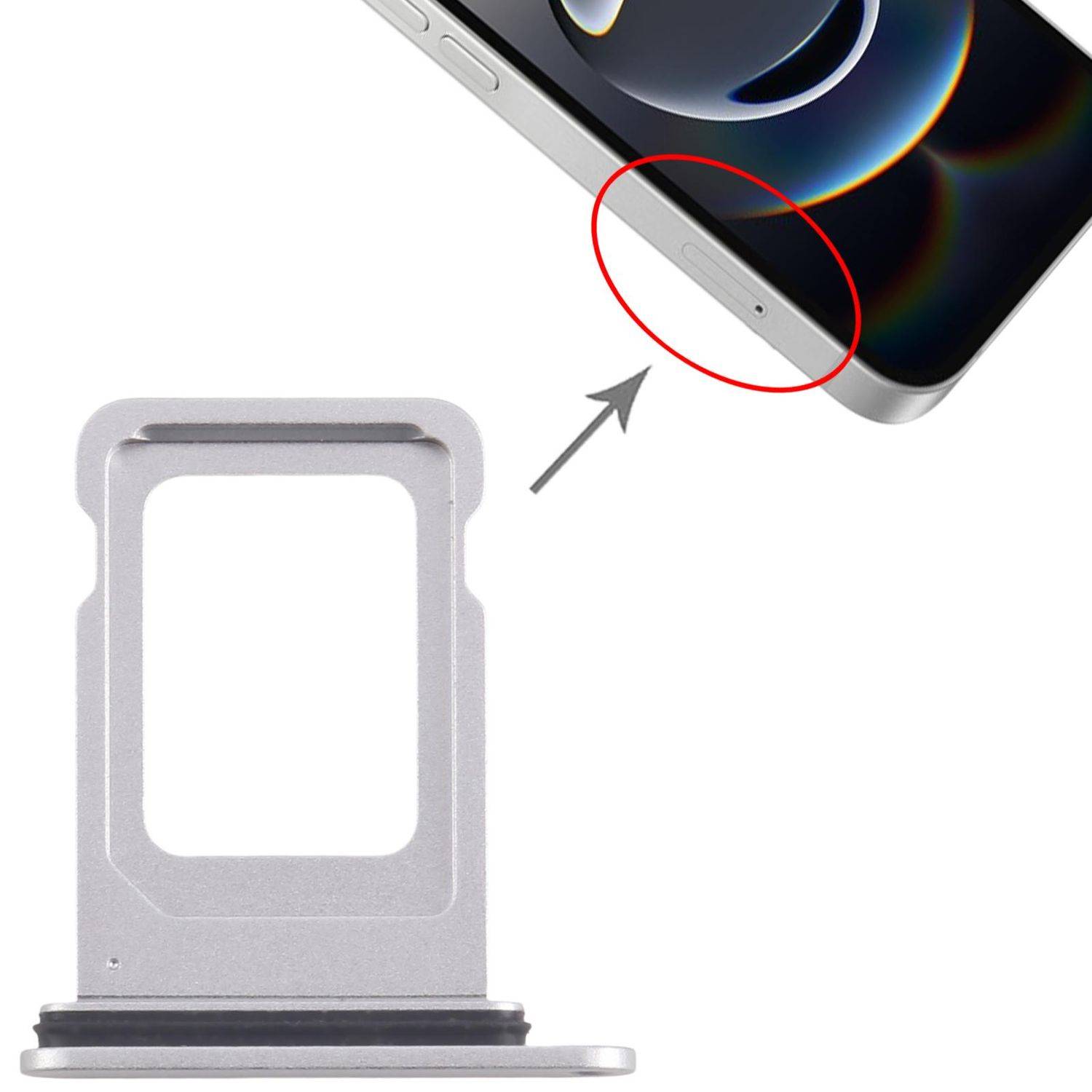 Für Apple iPhone 16e SIM Kartenhalter Card Tray Reparatur Ersatzteil Silber