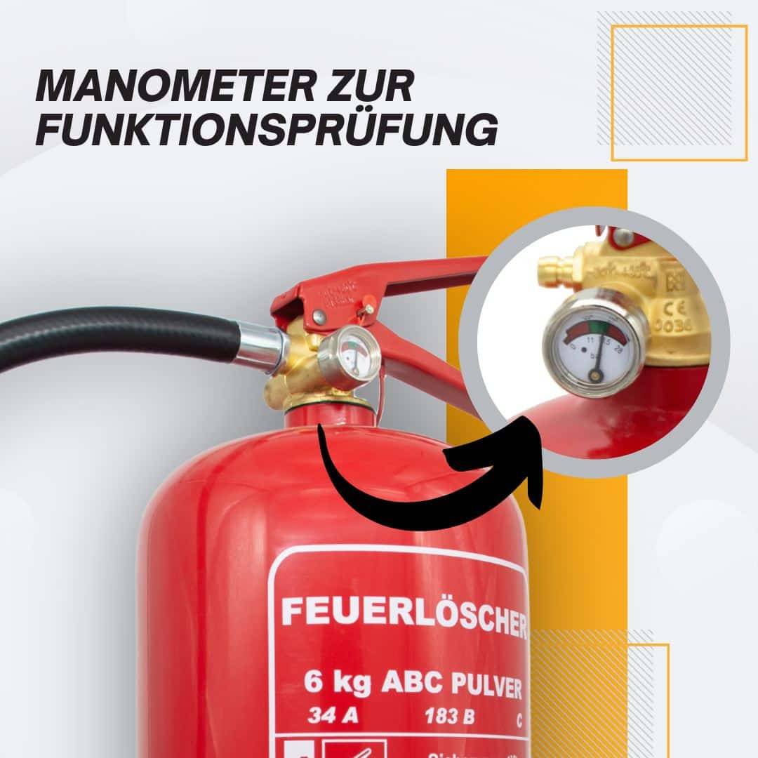 Feuerlöscher 6kg, Pulverlöscher, Autolöscher, ABC Pulver, Pulver Feuerlöscher inkl. Halterung und Prüfschild