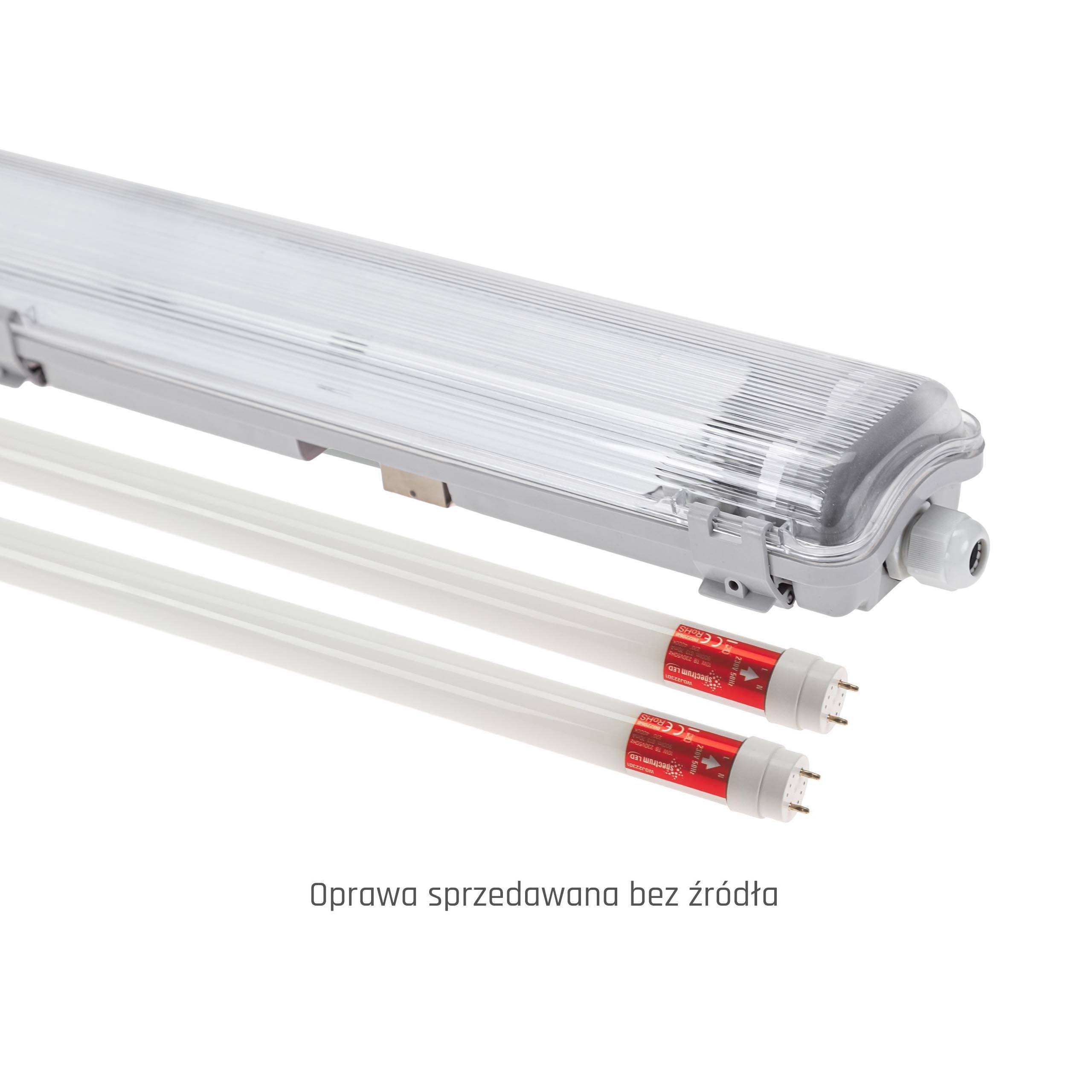 Spectrum LED LIMEA TRI PROOF Feuchtraumleuchte Wannenleuchte 161cm IP65 grau für 2 x T8 LED Röhre G13 150cm