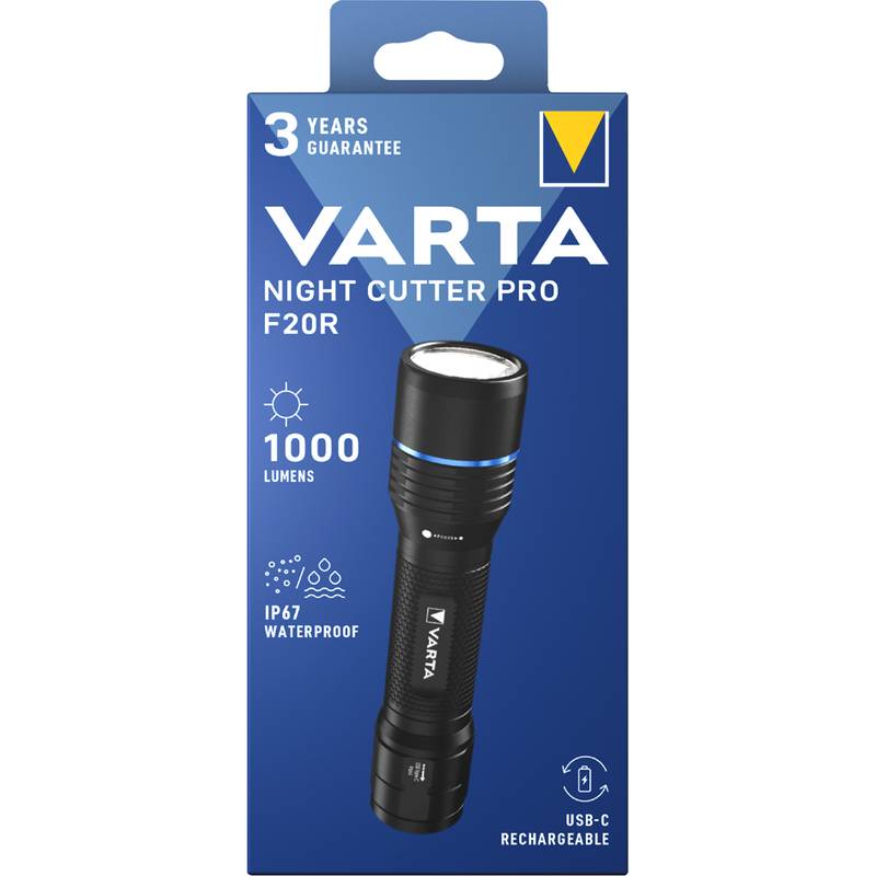 VARTA Premium-Taschenlampe "NIGHT CUTTER PRO F20R", schwarz