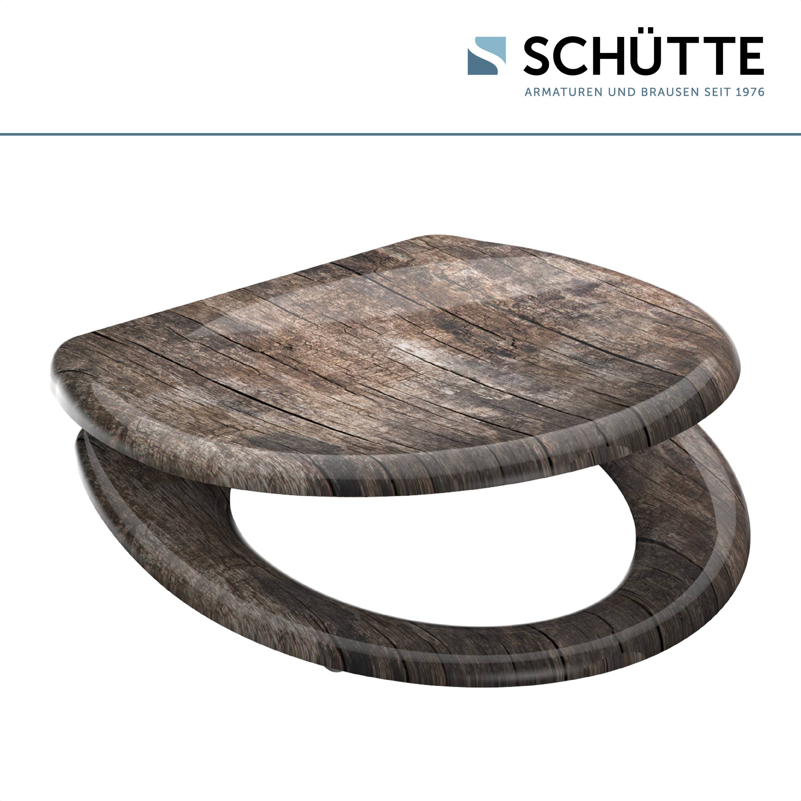 Duroplast WC-Sitz OLD WOOD, mit Absenkautomatik und Schnellverschluss