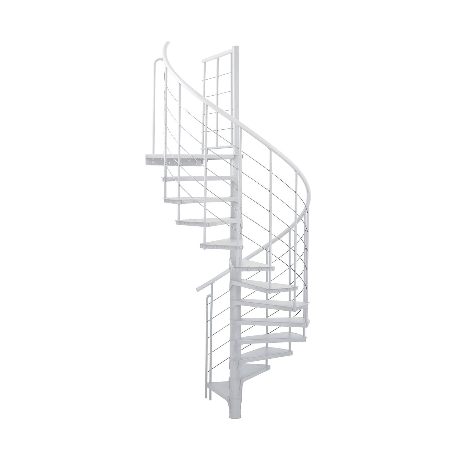 Minka Spindeltreppe Spino Smart 38 - 305,5cm Geschosshöhe Weiß 160cm Durchmesser