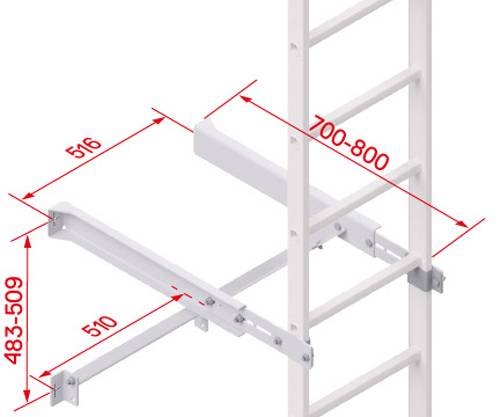 Hymer Wandkonsole Alu verstellbar Verstellbereich 700-800mm Breite