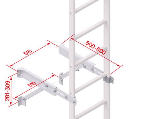 Hymer Wandkonsole Alu verstellbar Verstellbereich 500-600mm Breite