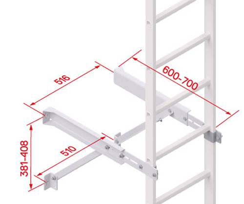Hymer Wandkonsole Alu verstellbar Verstellbereich 600-700mm Breite