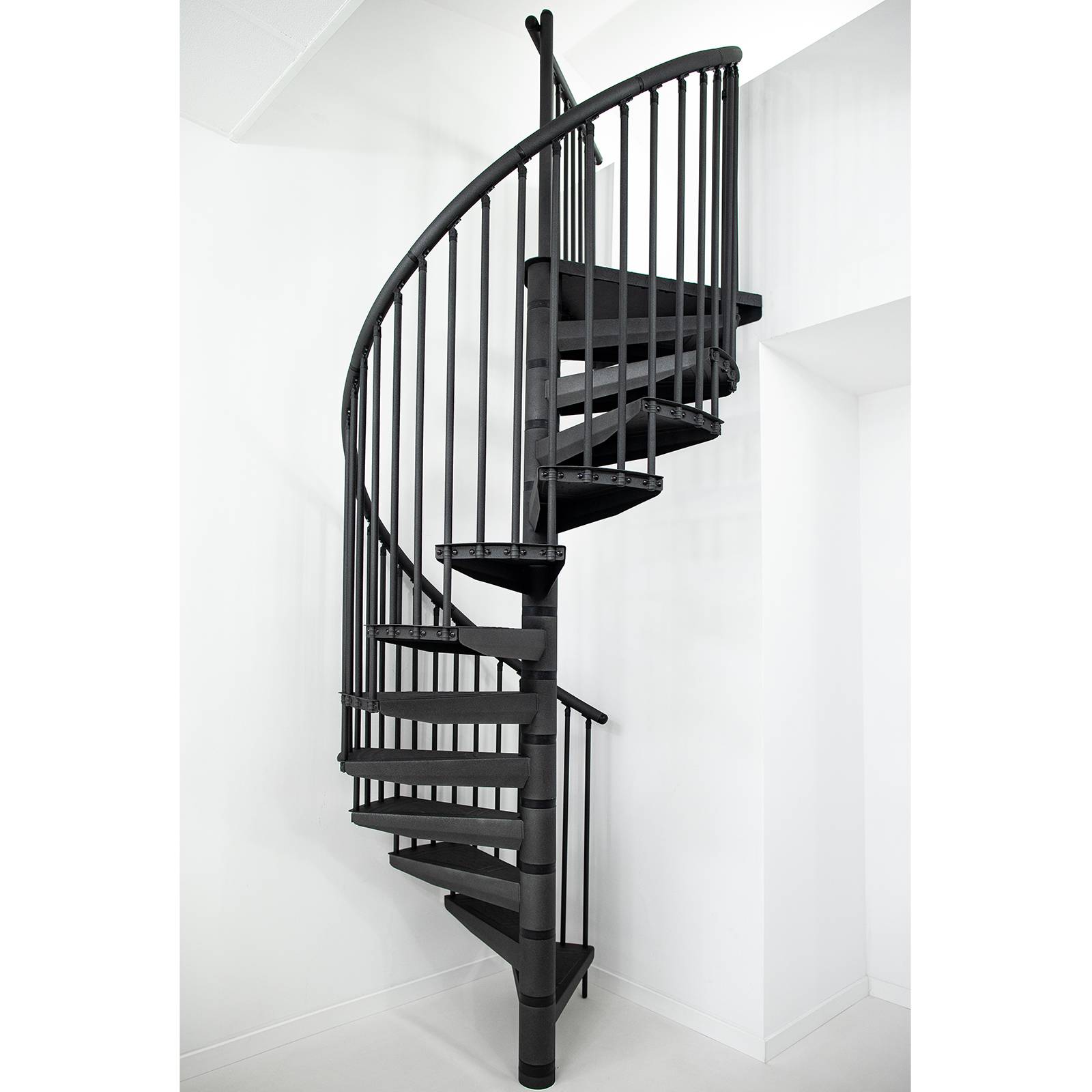 Minka Spindeltreppe Rondo Color 104 - 300,3cm Geschosshöhe 140cm Durchmesser