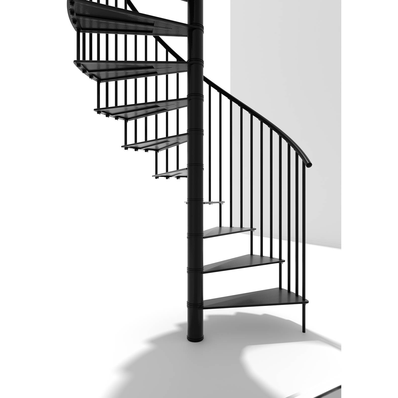 Minka Spindeltreppe Portofino 42 - 300,3cm Geschosshöhe Schwarz 120cm Durchmesser
