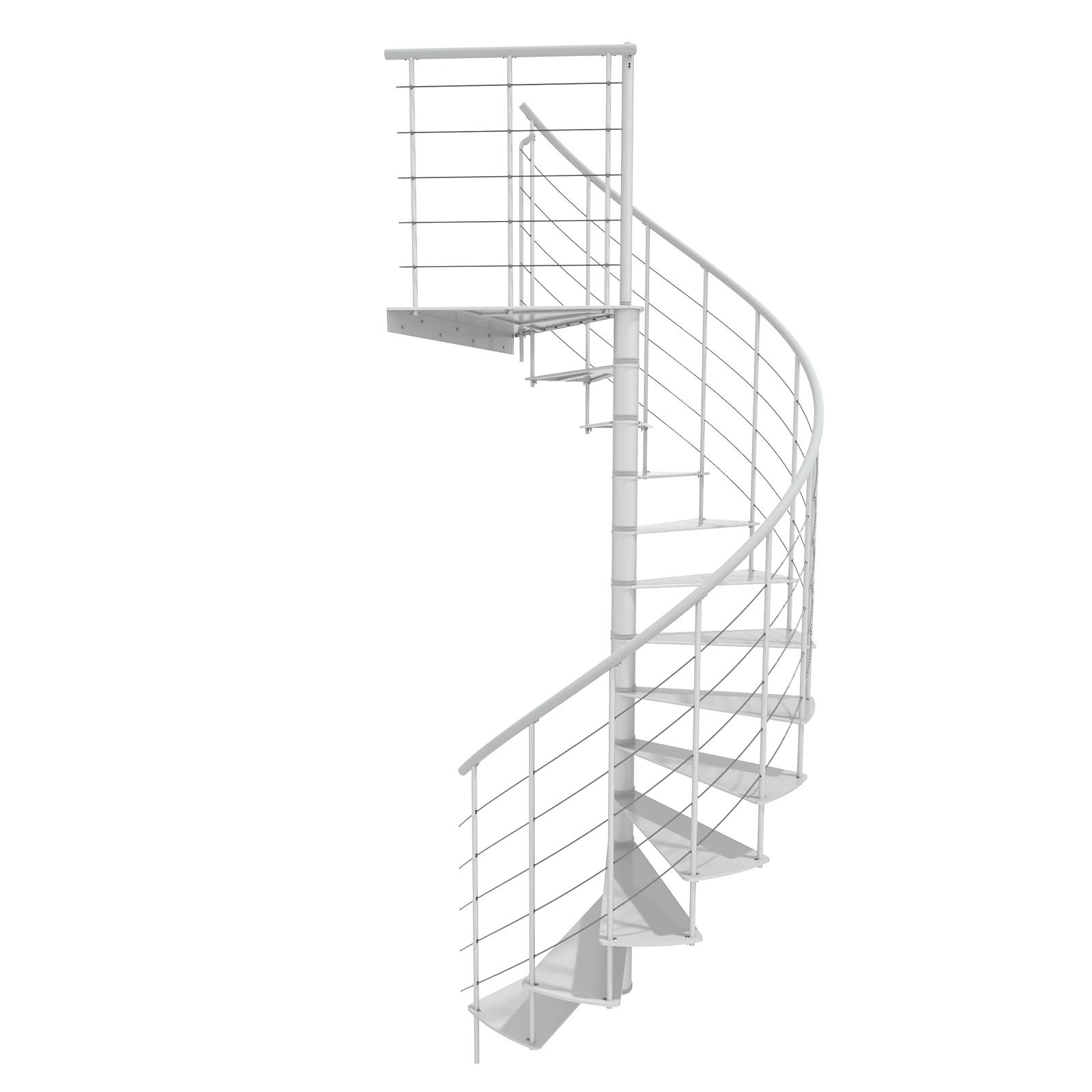 Minka Spindeltreppe Milano 42 - 300,3cm Geschosshöhe Weiß 160cm Durchmesser