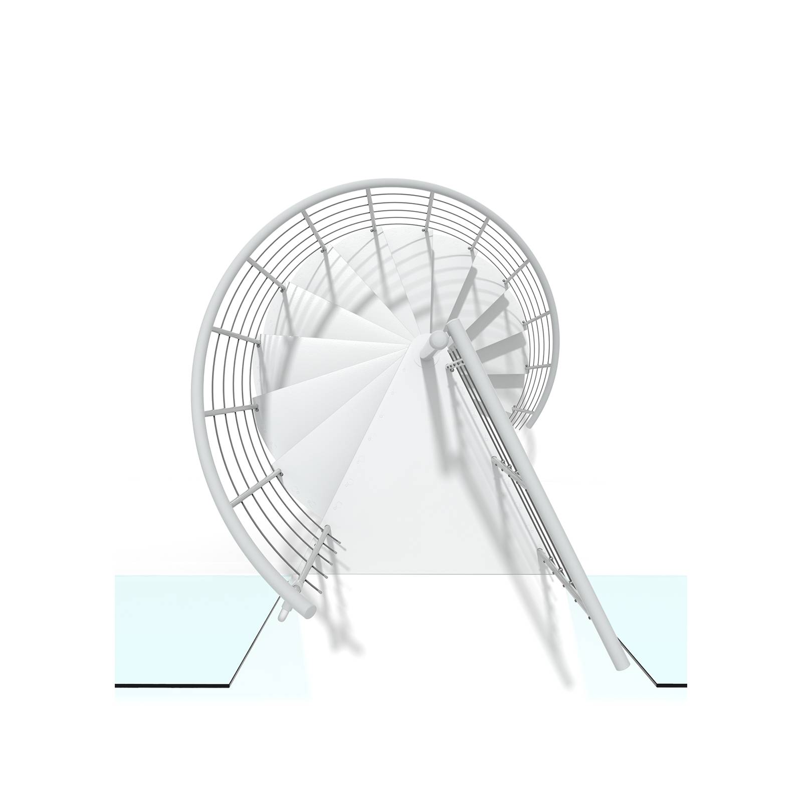 Minka Spindeltreppe Milano 42 - 300,3cm Geschosshöhe Weiß 160cm Durchmesser