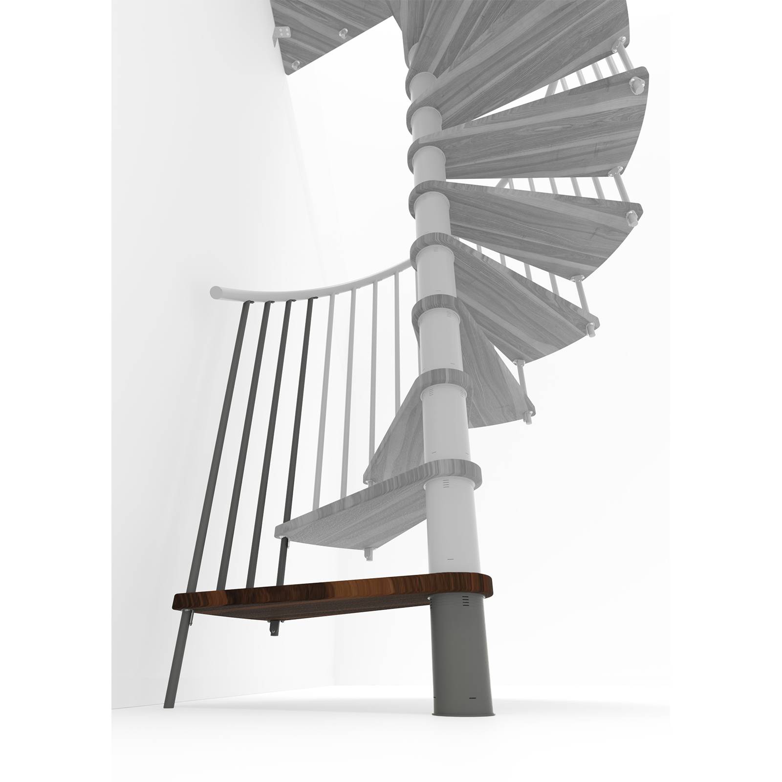 Minka Höhenerweiterung für Spiral Smart 160cm Durchmesser Walnuss Grau