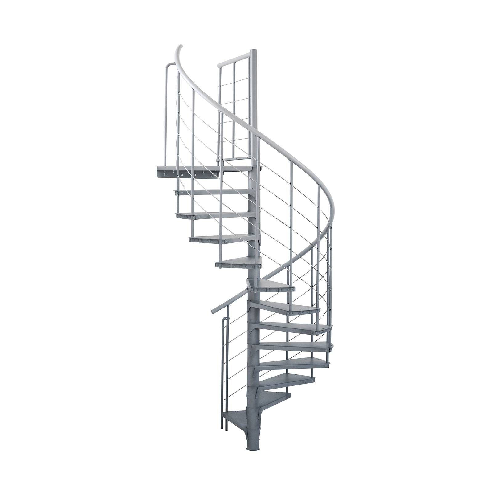 Minka Spindeltreppe Spino Smart 38 - 305,5cm Geschosshöhe Grau 140cm Durchmesser