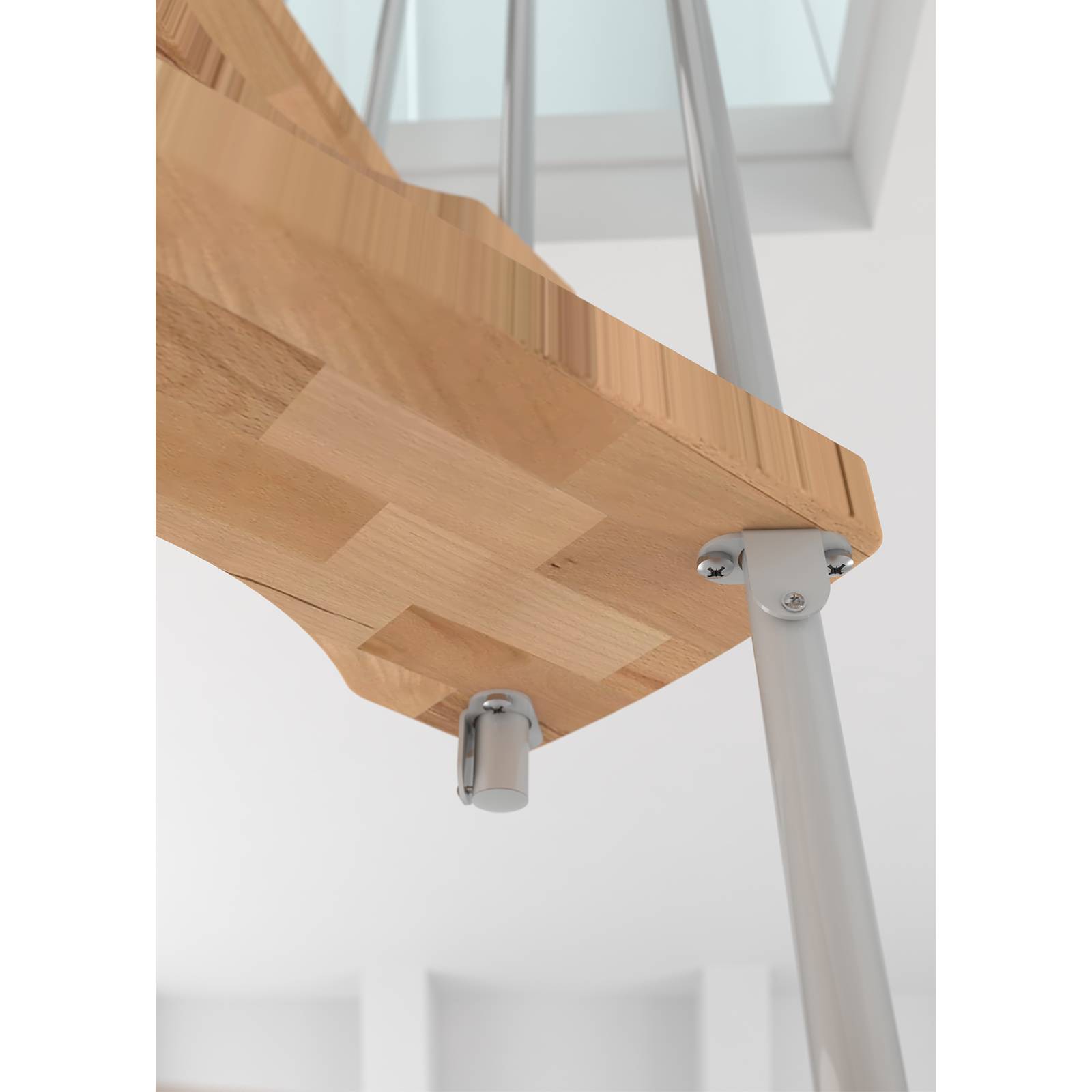 Minka Spindeltreppe Suono 47 - 305,5cm Geschosshöhe Buche Weiß für 120x68cm Deckenöffnung