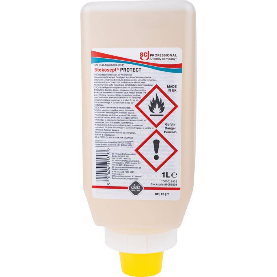 SC Johnson Desinfektionsgel Stokosept® Protect, 1000ml/Softflasche