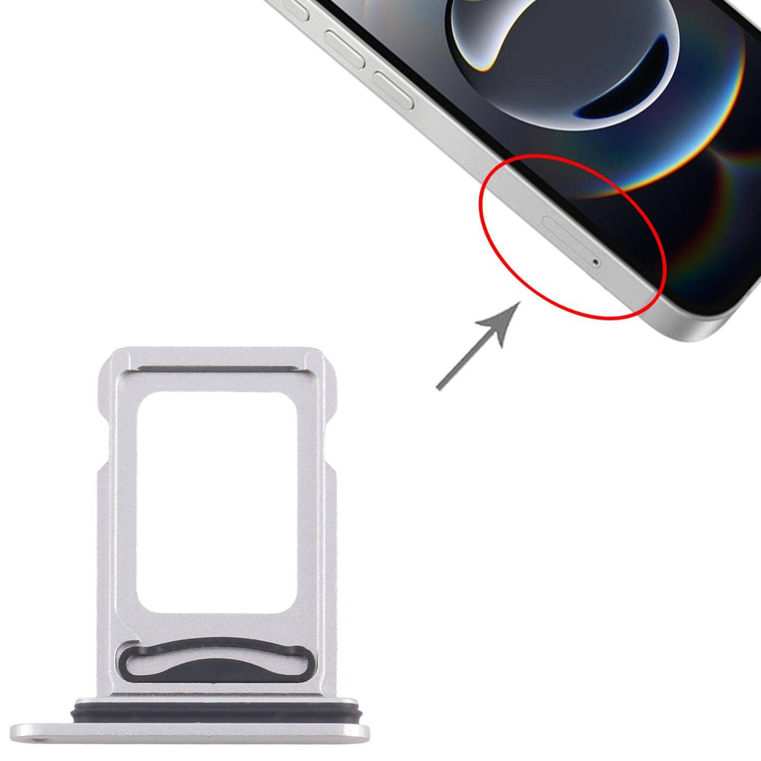 Für Apple iPhone 16e Dual SIM Kartenhalter Card Tray Reparatur Ersatzteil Silber