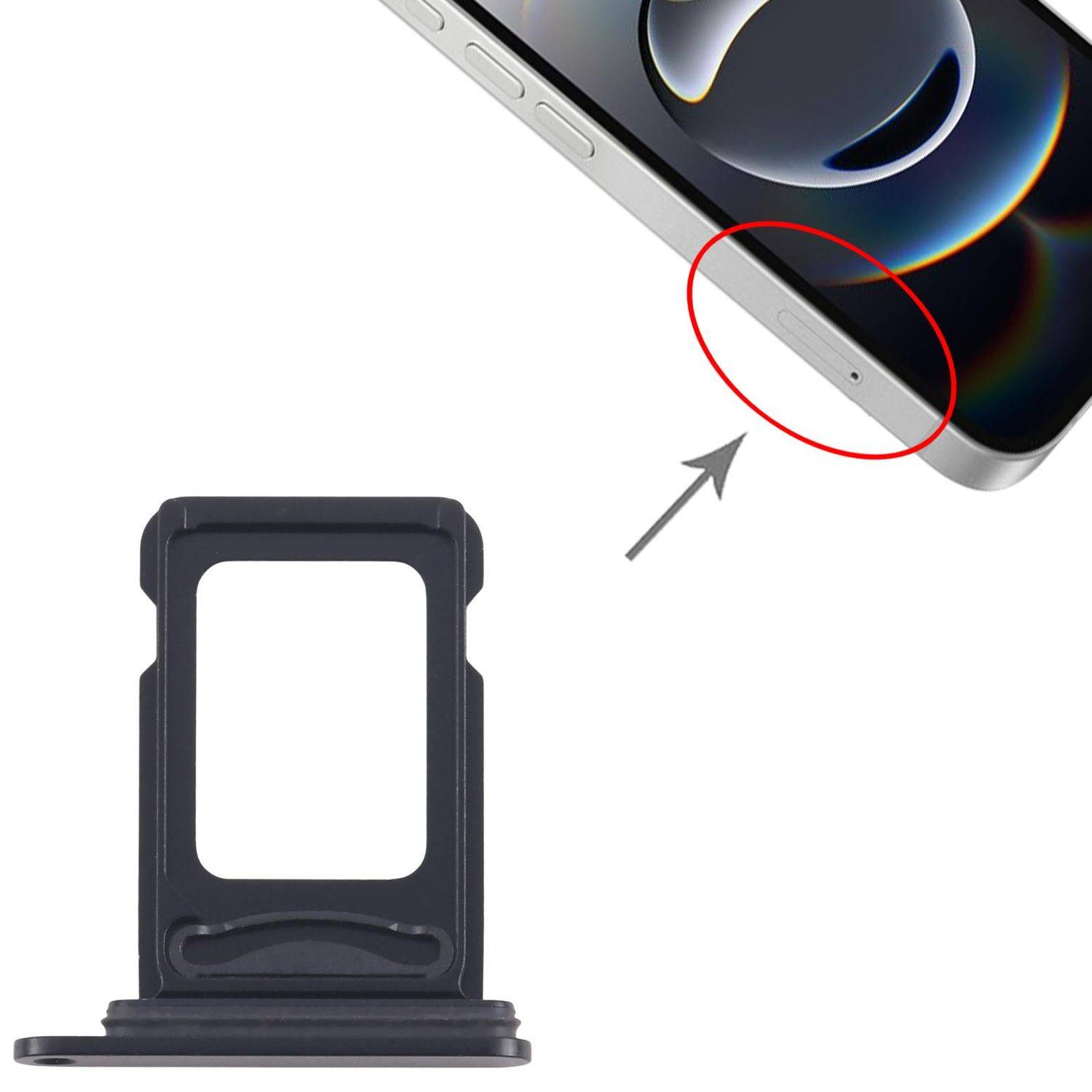Für Apple iPhone 16e Dual SIM Kartenhalter Tray Reparatur Ersatzteil Schwarz