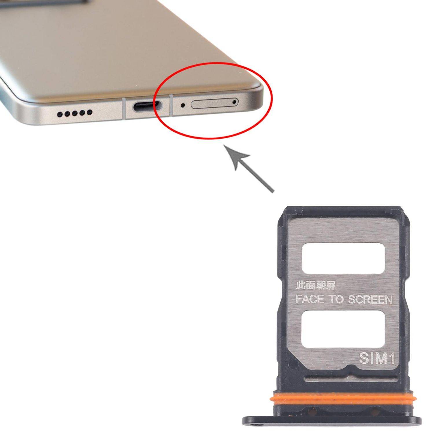 Für Xiaomi 14T Pro 5G SIM Kartenhalter Dual SIM Card Tray Ersatzteil Schwarz