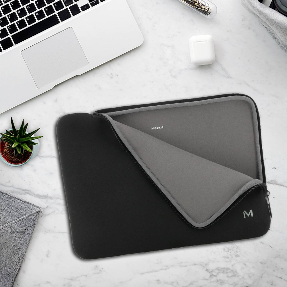 Mobilis Skin Sleeve 14-16 - Black and grey Multimedia-Technik Notebook-Sleeve