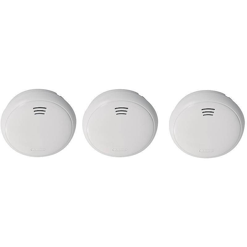 3er Abus 10-Jahres Rauchmelder GRWM30500, RAUCHMELDER-SET - Modell: GRWM30500 | Set-Inhalt: 3x Rauchmelder | nach Richt