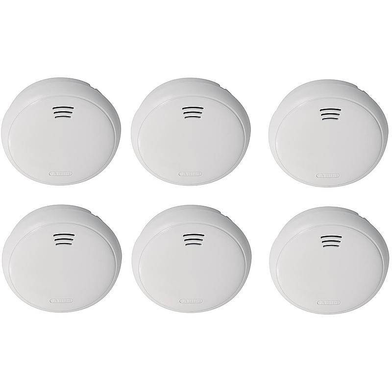 6er Abus 10-Jahres Rauchmelder GRWM30500, RAUCHMELDER-SET - Modell: GRWM30500 | Set-Inhalt: 6x Rauchmelder | nach Richt