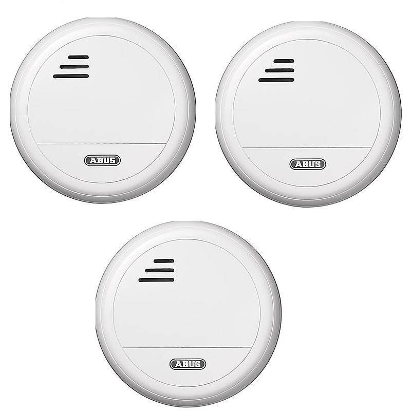 3er Set Abus Funk-Rauchmelder RM40 Lithium, RAUCHMELDER-SET - Modell: RM40 | Set-Inhalt: 3x Rauchmelder | nach Richtlin