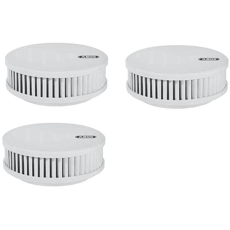 3er Set Abus Funk-Rauchmelder RWM450, RAUCHMELDER-SET - Modell: RWM450 | Set-Inhalt: 3x Rauchmelder, 3x Magnet-Klebepad