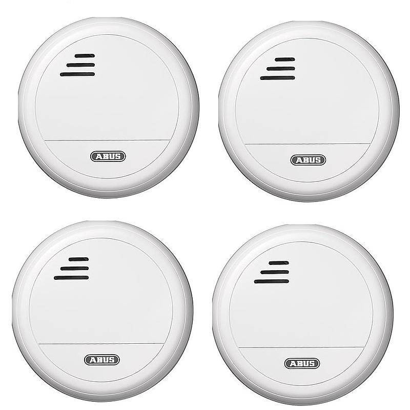 4er Set Abus Funk-Rauchmelder RM40 Lithium, RAUCHMELDER-SET - Modell: RM40 | Set-Inhalt: 4x Rauchmelder | nach Richtlin