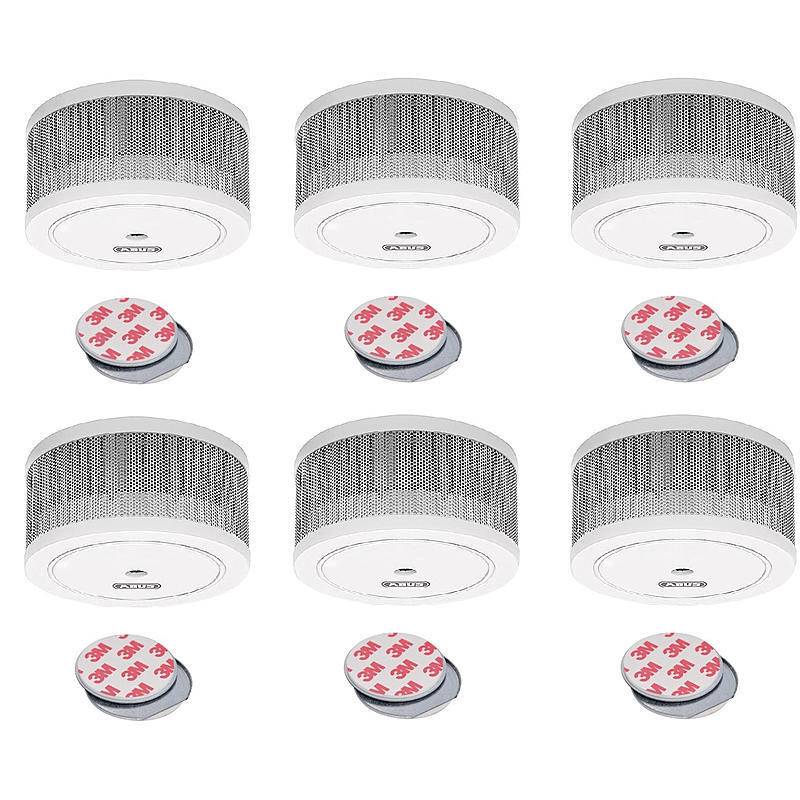 6er Abus GRWM30600 Rauchmelder+ Magnetbefestigung, RAUCHMELDER-SET - Modell: GRWM30600 | Set-Inhalt: 6x Rauchmelder, 6x