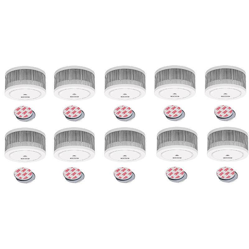 10er Abus GRWM30600 Rauchmelder+ Magnetbefestigung, RAUCHMELDER-SET - Modell: GRWM30600 | Set-Inhalt: 10x Rauchmelder,