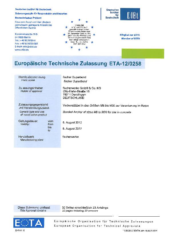 Fischer Reaktionspatrone RSB 8