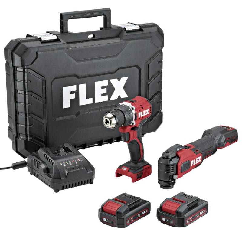 FLEX 18V Akku-Multifunktionswerkzeug Multitool + Bohrschrauber Combo-Set 532843