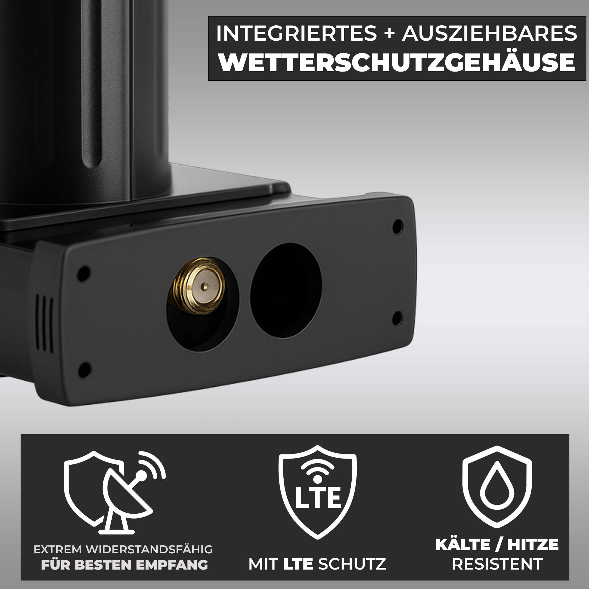 Premium X Twin LNB - 2Fach - für 2 Teilnehmer - 4K Full HD - mit Wetterschutz für Satellitenschüssel Digital TV Fernseher SAT Receiver - Sun Editio