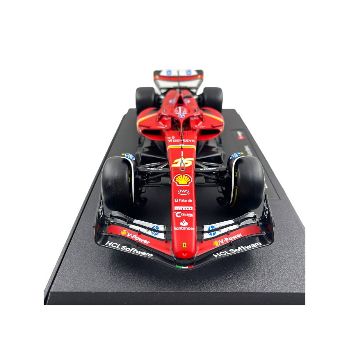 Bburago 18-16815L - Modellauto - F1 Ferrari SF-24, Imola Version Leclerc #16 2024 (Maßstab 1:18)