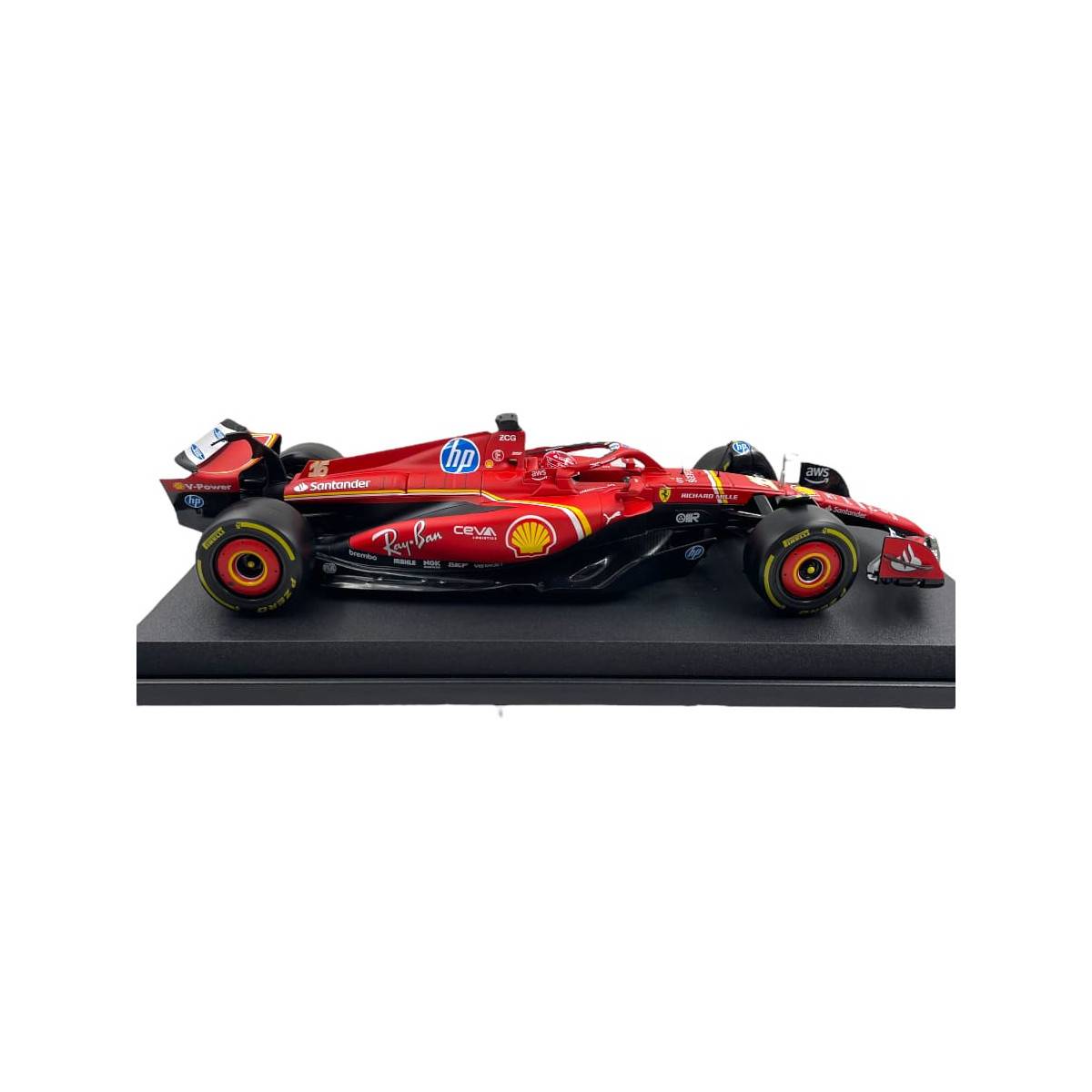 Bburago 18-16815L - Modellauto - F1 Ferrari SF-24, Imola Version Leclerc #16 2024 (Maßstab 1:18)