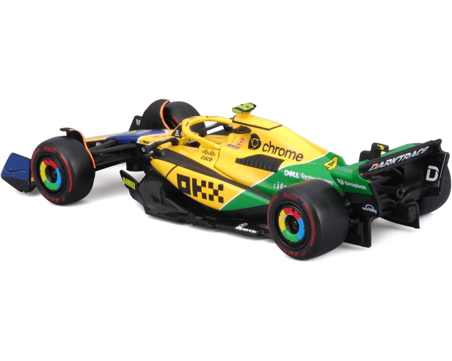 Bburago 18-38214 - Modellauto - F1 MCLaren MCL38 "Monaco (Senna)" #4 Norris, '24 (Maßstab 1:43)