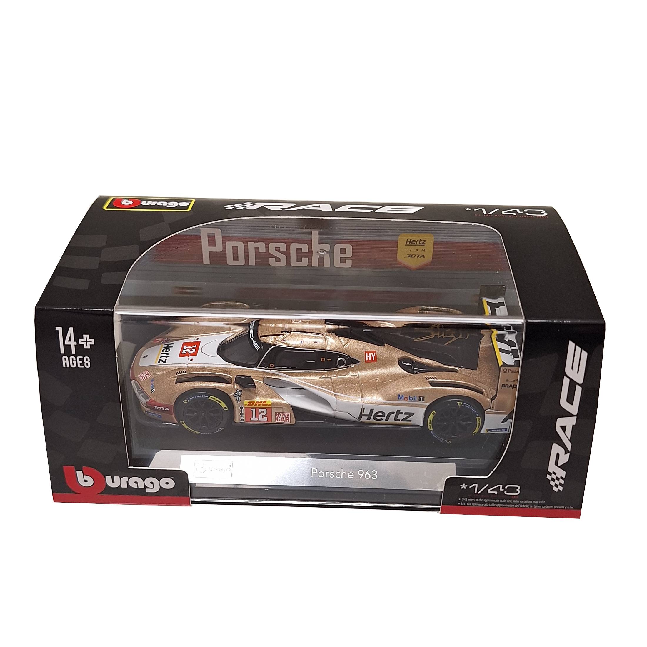Bburago 18-38317 - Modellauto - Porsche 963 Hertz Team JOTA #12 (Maßstab 1:43) Sammler Motorsport