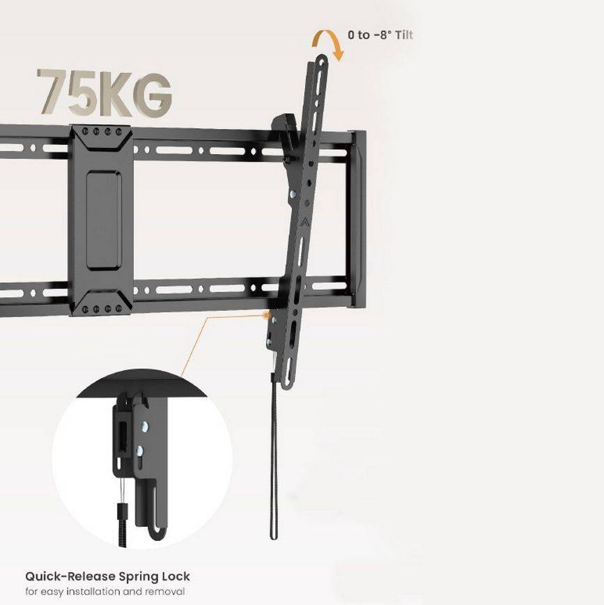 Equip 43"-95" Neigbare Schlanke TV-Wandhalterung, 2,41 m (95"), 200 x 200 mm, 800 x 400 mm, 0 - 8°, Acrylnitril-Butadien-Styrol (ABS), Edelstahl