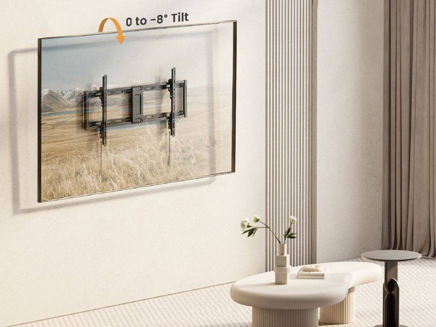 Equip 43"-95" Neigbare Schlanke TV-Wandhalterung, 2,41 m (95"), 200 x 200 mm, 800 x 400 mm, 0 - 8°, Acrylnitril-Butadien-Styrol (ABS), Edelstahl