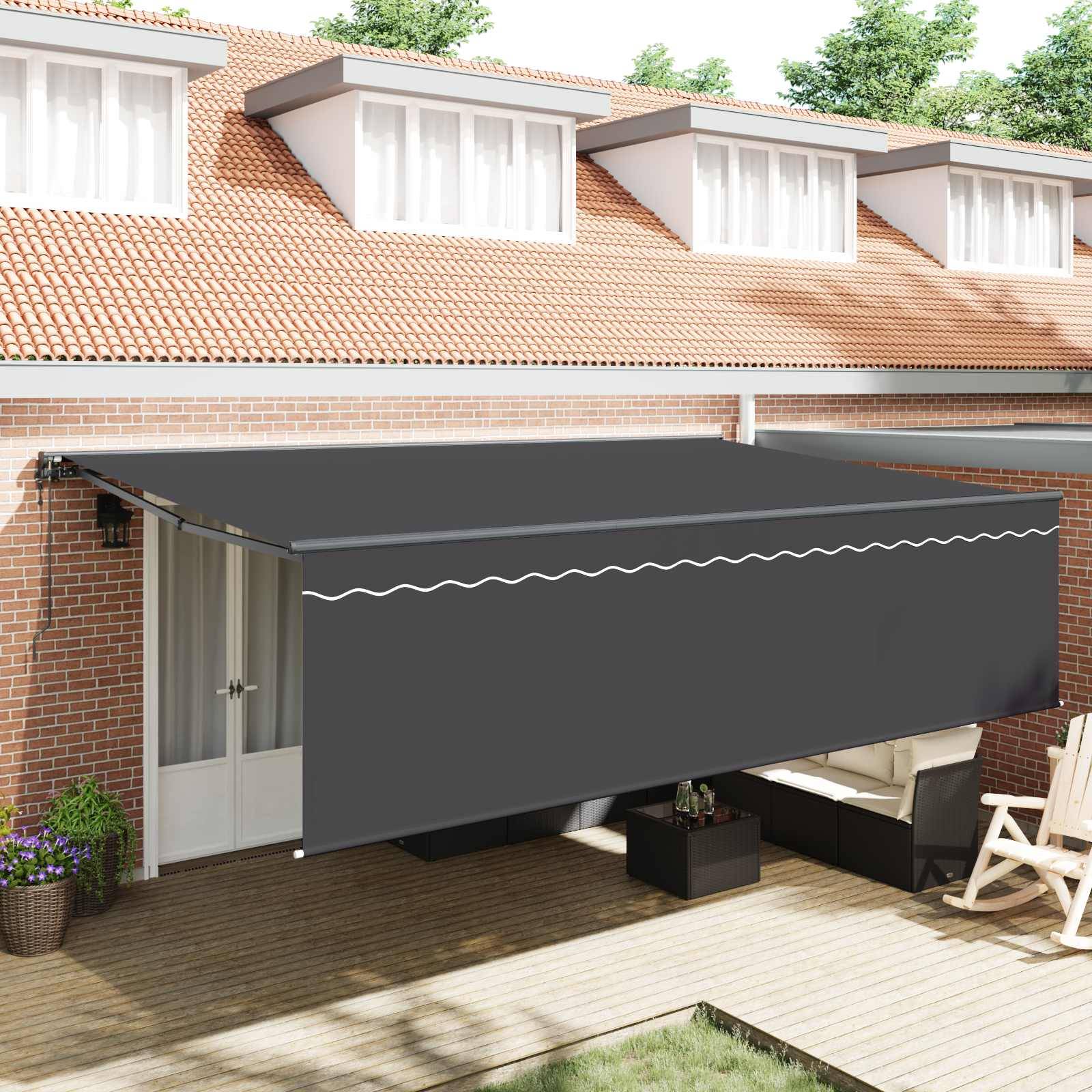 vidaXL Einziehbare Markise Anthrazit 500 x 300 cm