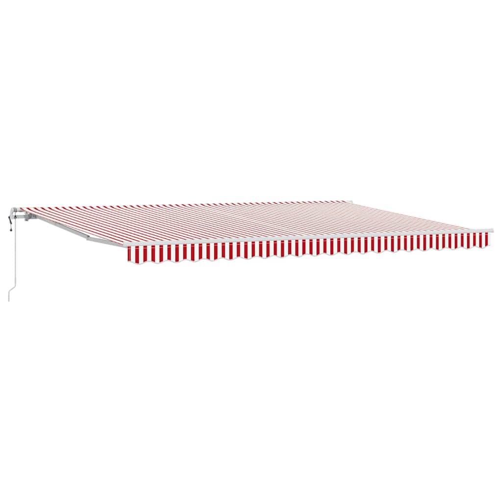 vidaXL Einziehbare Markise Rot und Weiß 500 x 350 cm Stoff