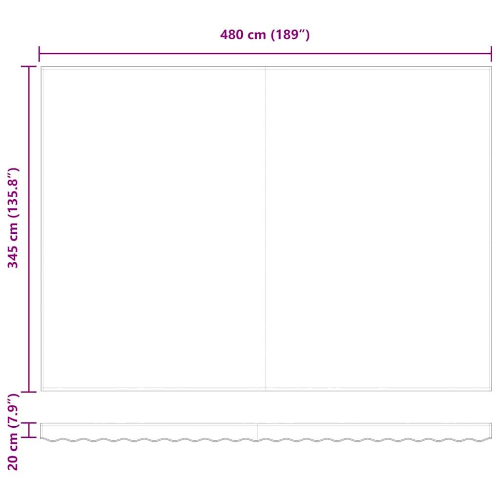vidaXL Einziehbare Markise Rot und Weiß 500 x 350 cm Stoff