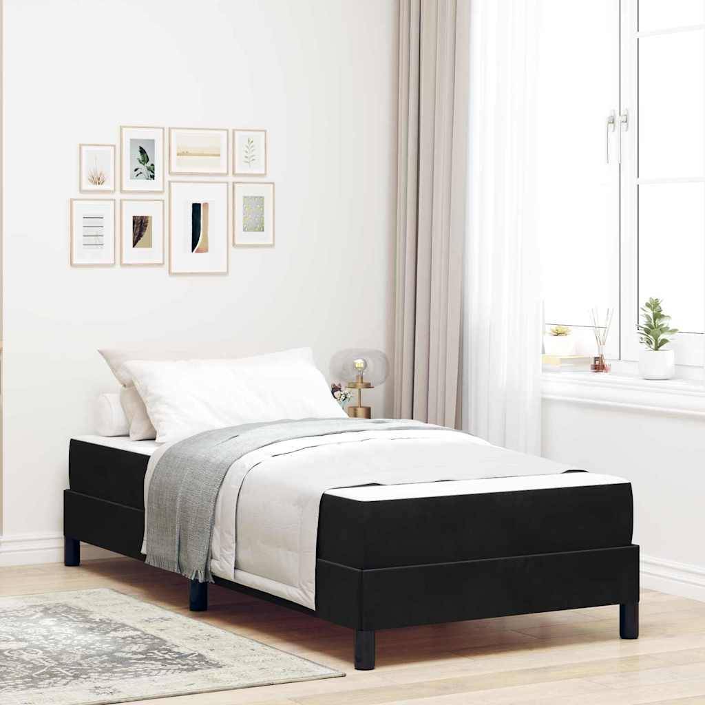 vidaXL Boxspringbett mit Matratze Schwarz 90 x 190 cm Stoff