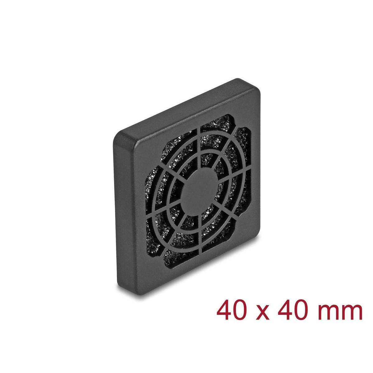 Delock Lüftergitter mit Staubfilter 40 x 40 mm schwarz